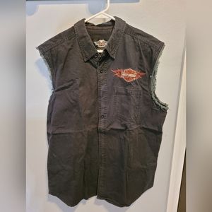 Harley Davidson black shirt vest size Large